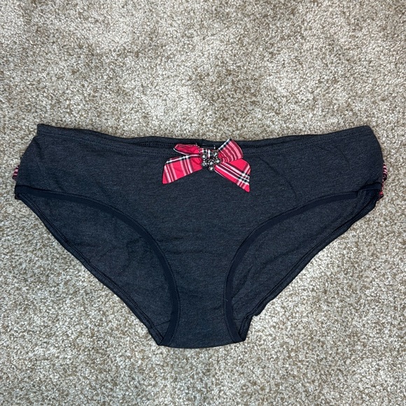 Victorias Secret gray Christmas Jingle Bell Hip hugger Panties. Size L - Picture 1 of 5